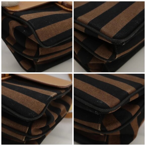 PRADA Shoulder Bag Canvas Brown Gold Auth - Picture 16 of 16